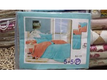 ชุดผ้าปูที่นอน สีทูโทน ขนาด 6ฟุต 5ชิ้น รูปที่ 6