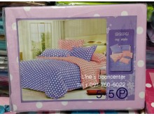 ชุดผ้าปูที่นอนลายจุด 5ฟุต 5ชิ้น เนื้อผ้าดี นิ่มมาก รูปที่ 2