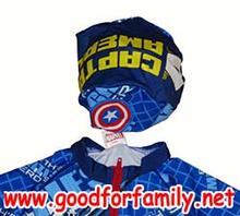 ชุดว่ายน้ำเด็ก Body Suit แขนสั้น Avenger Captain America สีน้ำเงิน บอดี้สูท อเวนเจอร์ กัปตันอเมริกา หมวกว่ายน้ำ เสื้อผ้าเด็ก รหัส swmave007 รูปที่ 3