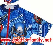 ชุดว่ายน้ำเด็ก Body Suit แขนสั้น Avenger Captain America สีน้ำเงิน บอดี้สูท อเวนเจอร์ กัปตันอเมริกา หมวกว่ายน้ำ เสื้อผ้าเด็ก รหัส swmave007 รูปที่ 4