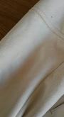 เสื้อกันหนาวหนังชามัวแต่งขนกระต่ายแท้สีขาว ไซส์ M รูปที่ 3