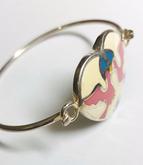 (4312) กำไลเงินลงยางานเก่า รูปหัวใจนกคู่ รูปที่ 3