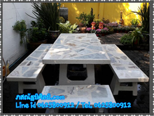 โต๊ะหินขัด โต๊ะหินอ่อน โต๊ะสวยๆ โต๊ะสวยงาม โต๊ะปูน โต๊ะหิน โต๊ะนั่งเล่น โต๊ะสนาม โต๊ะไม้ รับจัดสวน รับตกแต่งสวน รูปที่ 6