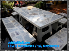 โต๊ะหินขัด โต๊ะหินอ่อน โต๊ะสวยๆ โต๊ะสวยงาม โต๊ะปูน โต๊ะหิน โต๊ะนั่งเล่น โต๊ะสนาม โต๊ะไม้ รับจัดสวน รับตกแต่งสวน รูปที่ 2