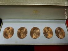 (2140) เหรียญที่ระลึกพระพุทธปัญจภาคี พิมพ์ใหญ่ เนื้อทองเเดง ครบชุด ปี2539 พิธีใหญ่ พร้อมกล่อง ชุดที่ 1