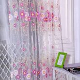 ผ้าม่านหน้าต่าง ผ้าม่าน Voile กรองแสงลายดอกทานตะวันสีชมพูสำหรับหน้าต่าง รูปที่ 3