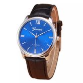 QUARTZ นาฬิกาข้อมือ นาฬิกาข้อมือแฟชั่น สายหนัง นาฬิกาผู้ชาย ผู้หญิง วัยรุ่น ทันสมัย ราคาถูก (Blue) รูปที่ 3