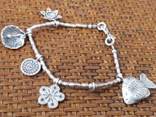 (2512) สร้อยข้อมือเงินเเท้ร้อยเม็ดเงินงานสวย รูปที่ 5