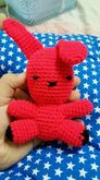 ตุ๊กตาไหมพรม Crochet Handmade the Rabbits red and blue  รูปที่ 1