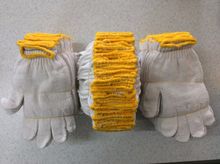 ถุงมือผ้าถัก 700กรัม ขอบเหลือง รูปที่ 1