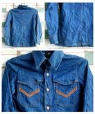 เสื้อเชิ้ตยีนส์บาง รุ่นเก่า Vintage 1980s Shirt Jeans Denim Cowboy Jc penney  กระดุม Scovill Made In USA. รูปที่ 6