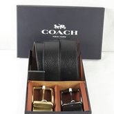 COACH BOXED WIDE MIX HARNESS LEATHER BELT 55434 รูปที่ 1