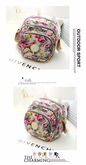 กระเป๋าผ้าแฟชั่นลายดอกไม้ มี 3 ซิป สีครีม รูปที่ 2
