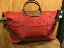 Longchamp Expandable Le Pliage Travel Bag Duffel Tote สีแดง  รูปที่ 2