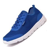 Seanut Fashion Patchwork Casual Breathable Flat Shoes Mesh Sneakersfor Men 35-47 (Blue) - intl รูปที่ 1