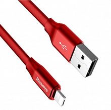 สายชาร์จ Baseus 2in1 Micro USB และ Apple 1.2เมตร สีแดง รูปที่ 2