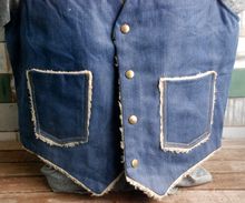 Vintage 1960-70s vest mens Blue Jeans Denim IDEAL รูปที่ 6