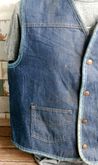 เสื้อกั๊กยีนส์ รุ่นเก่าผ้าสวยๆ vintage 1970-80s vest mens Sear Roebuck blue jeans denim งานเก่า เบอร์ XL รูปที่ 3