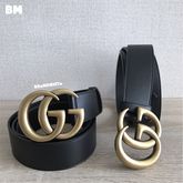 ★ NeW ★ Gucci GG 4cm Black GHW Leather Belt รูปที่ 1