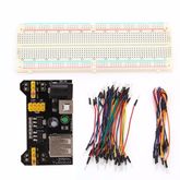 MB102 Power Supply Module 3.3V 5V+830 Point Breadboard Board +65PCS Jumper Cable รูปที่ 1