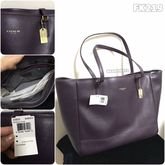 ★ NeW w TaG ★ Coach Purple Leather City Tote รูปที่ 1