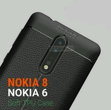 Nokia 2 3 5 6 8 9 Rugged Tough Slim Armor LYCHEE TPU Bumper Soft Cover Case พร้อมส่ง รูปที่ 1