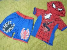 ใหม่ เสื้อแขนสั้น มี Hood +กางเกงสั้น Spiderman สินค้าลิขสิทธิ์ รูปที่ 1