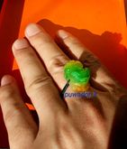 แหวนพีซิวทำจากหินสีเขียว ขนาดพิซิว 1×2 CM. ไซด์แหวน 56 (ตามตารางที่แนบมา) รูปที่ 8