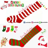 ถุงเท้าเด็ก แฟชั่นคริสต์มาส  ถุงเท้าแฟชั่นเด็ก ถุงเท้ายาว สีสลับสดใส น่ารัก 4-7ขวบ รูปที่ 3