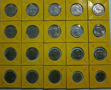 เหรียญกษาปณ์หมุนเวียนและที่ระลึก 1 บาท 20 เหรียญ 20 วาระในสมัยรัชกาลที่ ๙ รูปที่ 1