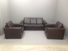 ขาย โซฟา เซ็ท หนังสังเคราะห์ ยี่ห้อ Concept งานอย่างดี Brown Leather Sofa Set รูปที่ 1