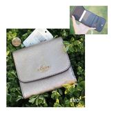 ★ NeW ★ C oach Gold Leather Trifold Short Wallet รูปที่ 1