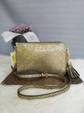 NEW Michael Kors Ginny Gold Medium Leather Crossbody Bag รูปที่ 1