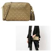 NEW Michael Kors Ginny Gold Medium Leather Crossbody Bag รูปที่ 5