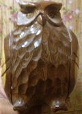 Wooden Owl Statue-รูปแกะสลักรูปนกฮูก รูปที่ 1
