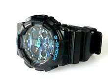 (ขายไปแล้วครับ) นาฬิการุ่นยอดนิยม Casio G-SHOCK Matt Black  GA 100 CB - 1A Blue Dial รูปที่ 3