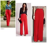 กางเกงผ้าขายาวเอวสูงสีแดงทรงขาบาน จากแบรนด์lookbook แบรนด์แฟชั่นนิสต้าที่สาวๆรู้จักกันดี ของแท้ รูปที่ 9