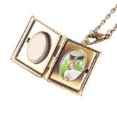 High Quality Store New Amazing Photo Frame Book Bronze PendantLocket Necklace Jewellery Gift รูปที่ 3