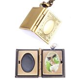 High Quality Store New Amazing Photo Frame Book Bronze PendantLocket Necklace Jewellery Gift รูปที่ 1