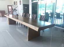 โต๊ะไม้สักทอง แผ่นเดียวไม่มีรอยต่อขนาด 450x90 ซม รูปที่ 2