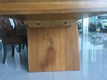 โต๊ะไม้สักทอง แผ่นเดียวไม่มีรอยต่อขนาด 450x90 ซม รูปที่ 4