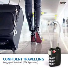 กุญแจล็อคกระเป๋าเดินทาง กุญแจรหัส กุญแจล็อค 3 รหัส มาตรฐาน TSA แบบสายเคเบิ้ล (BEZ® TSA Luggage Lock) เพื่อความปลอดภัยในการเดินทาง รูปที่ 6