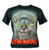 เสื้อลาย หมีโคอาลา เต็มหน้า เสื้อยืดสีดำ สกรีนหน้าหลัง ไซร์ยุโรป ลายหน้าสัตว์ต่างๆ RCA243 รูปที่ 1