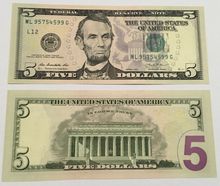 ธนบัตรสหรัฐอเมริกา 5 ดอลลาร์ 5 US Dollar รูปที่ 3
