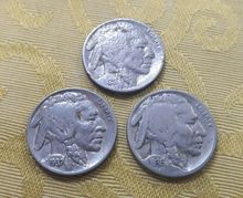 เหรียญอเมริกา 5 เซนต์ นิกเกิ้ล 3 เหรียญ ปี1929  ปี1936  ปี1937 รูปที่ 1