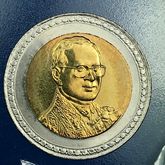 เหรียญ 10 บาทสองสี ที่ระลึก ร.9 ครองศิริราชสมบัติ ครบ 60 ปี พ.ศ. 2549 สภาพ UNC รูปที่ 3