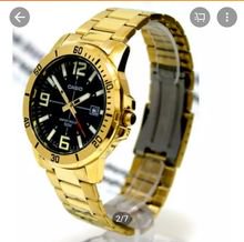 New  นาฬิกา Casio รุ่น MTP VD01G 1BV นาฬิกาผู้ชาย สายแสตนเลสสีทอง หน้าปัดดำ สินค้าใหม่ล่าสุด มั่นใจ ของแท้ 100  ประกันศูนย์ 1 ปีเต็ม รูปที่ 3