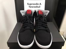 Nike Air Jordan 1 Mid BlackWhite GymRed ParticleGrey Size 12Us 46Cm  รูปที่ 1