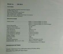 เพาเวอร์แอมป์ 2 ch คลาสAB MASS ENGINEERING, USA. รุ่น CM-400.2 รูปที่ 7