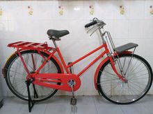 จักรยานไปรษณีย์ญี่ปุ่น มือสอง เฟรมเหล็ก คันที่ 1 สีแดง ล้อ 26 นิ้ว ไม่มีเกียร์ ไม่รวมส่งทางไปรษณีย์ รูปที่ 1